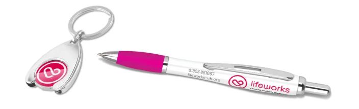 lifeworks_charity_branding_pen_printing_trolley_coin_keyring_design_1