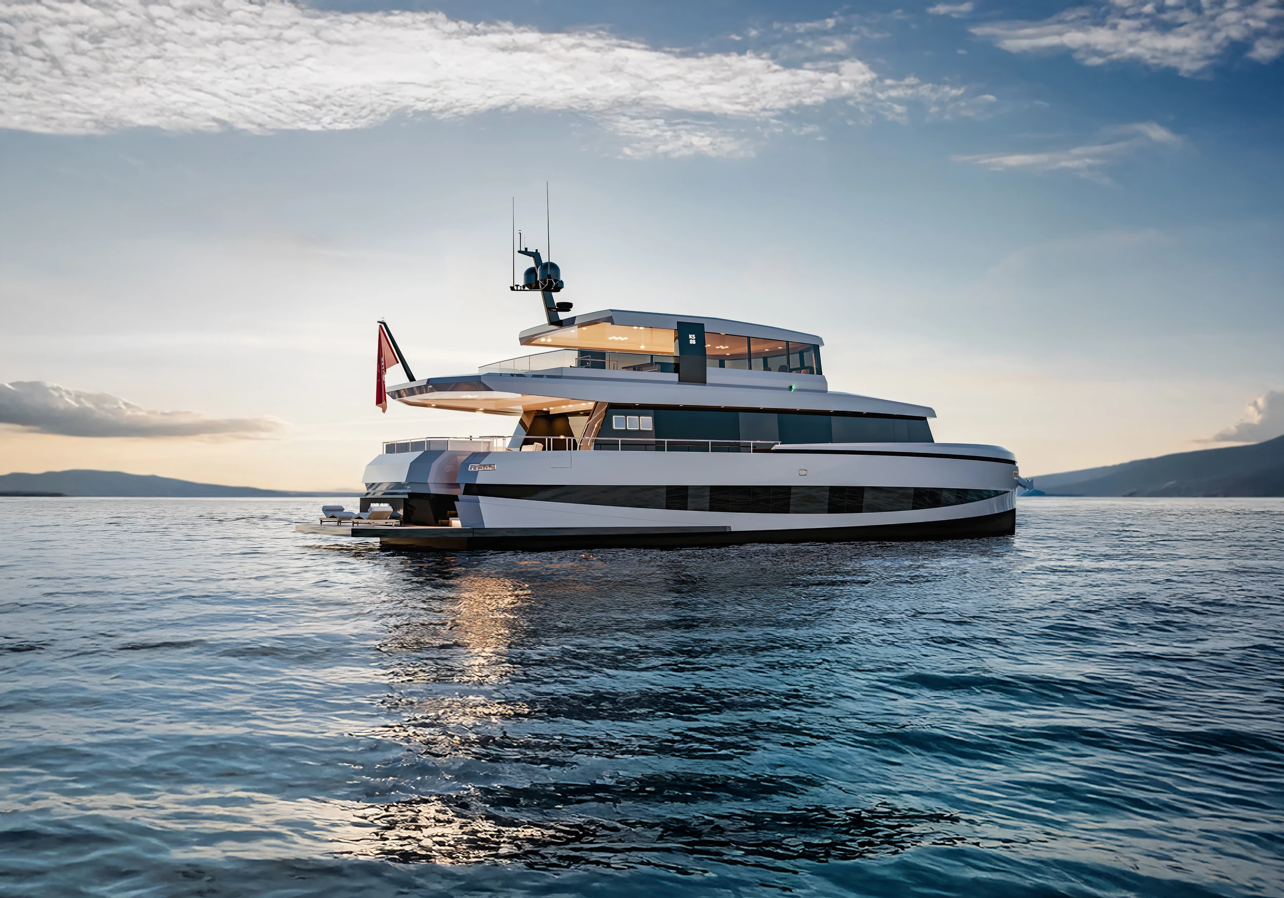 Kingship 88 - Closed Flybridge rear exterior view