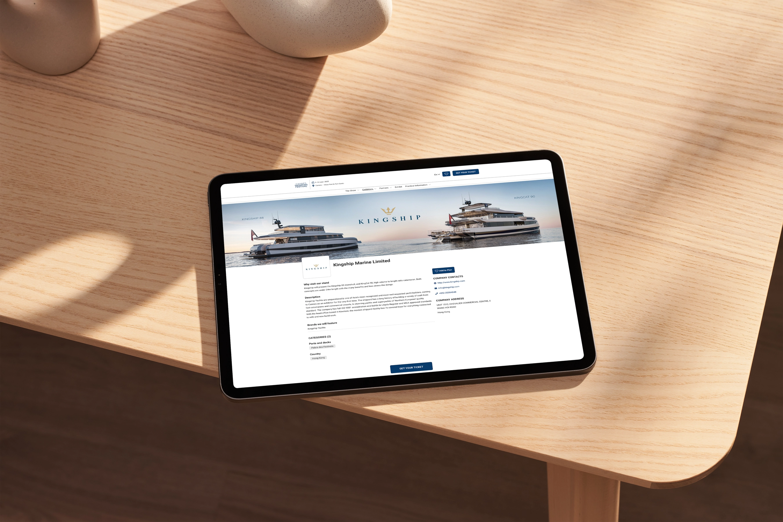 Kingship - Cannes Boat Show Profile on Cannes Boat Show Website for Kingship Marine