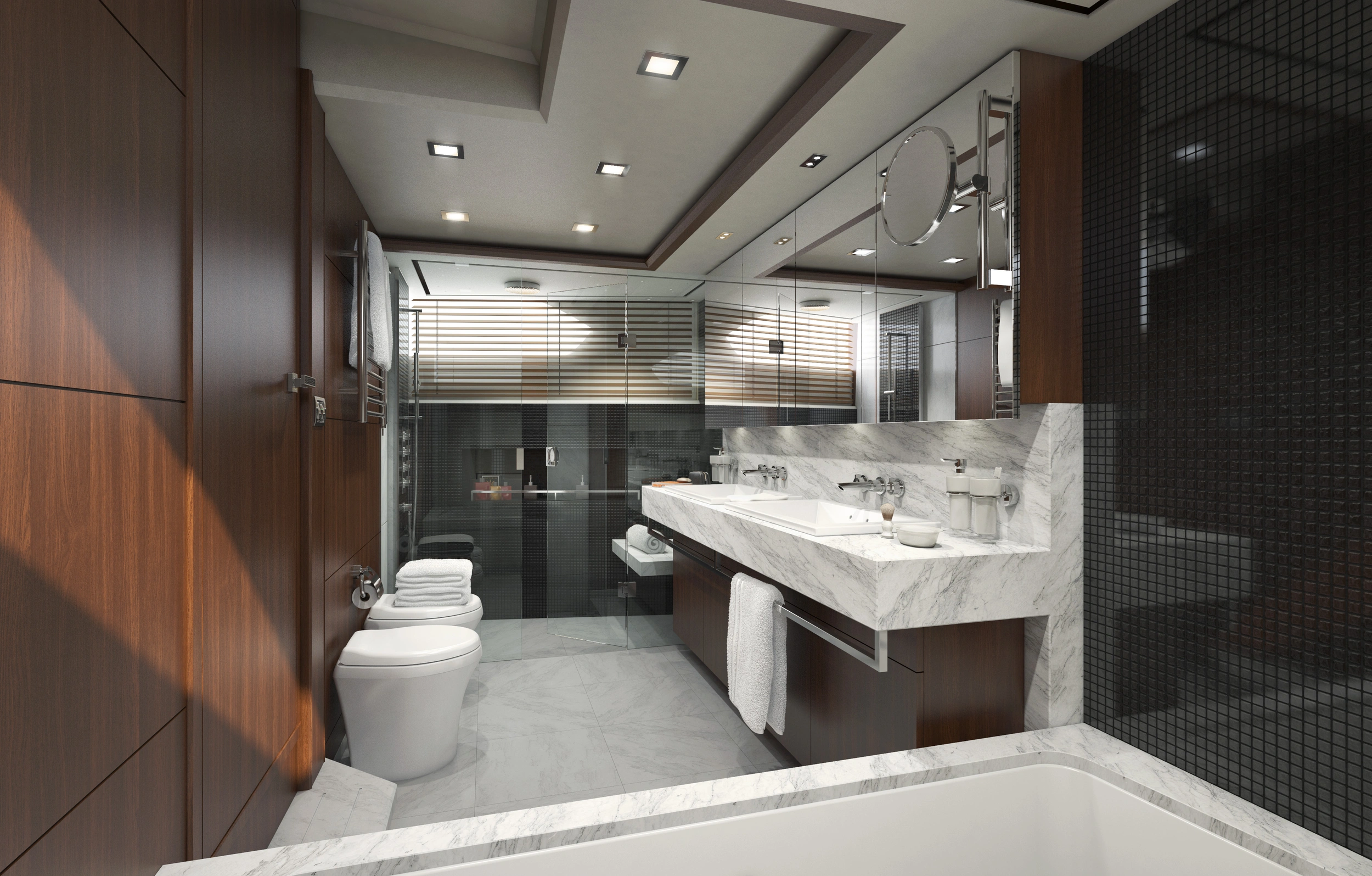 Princess Yachts 32M bathroom CGI image