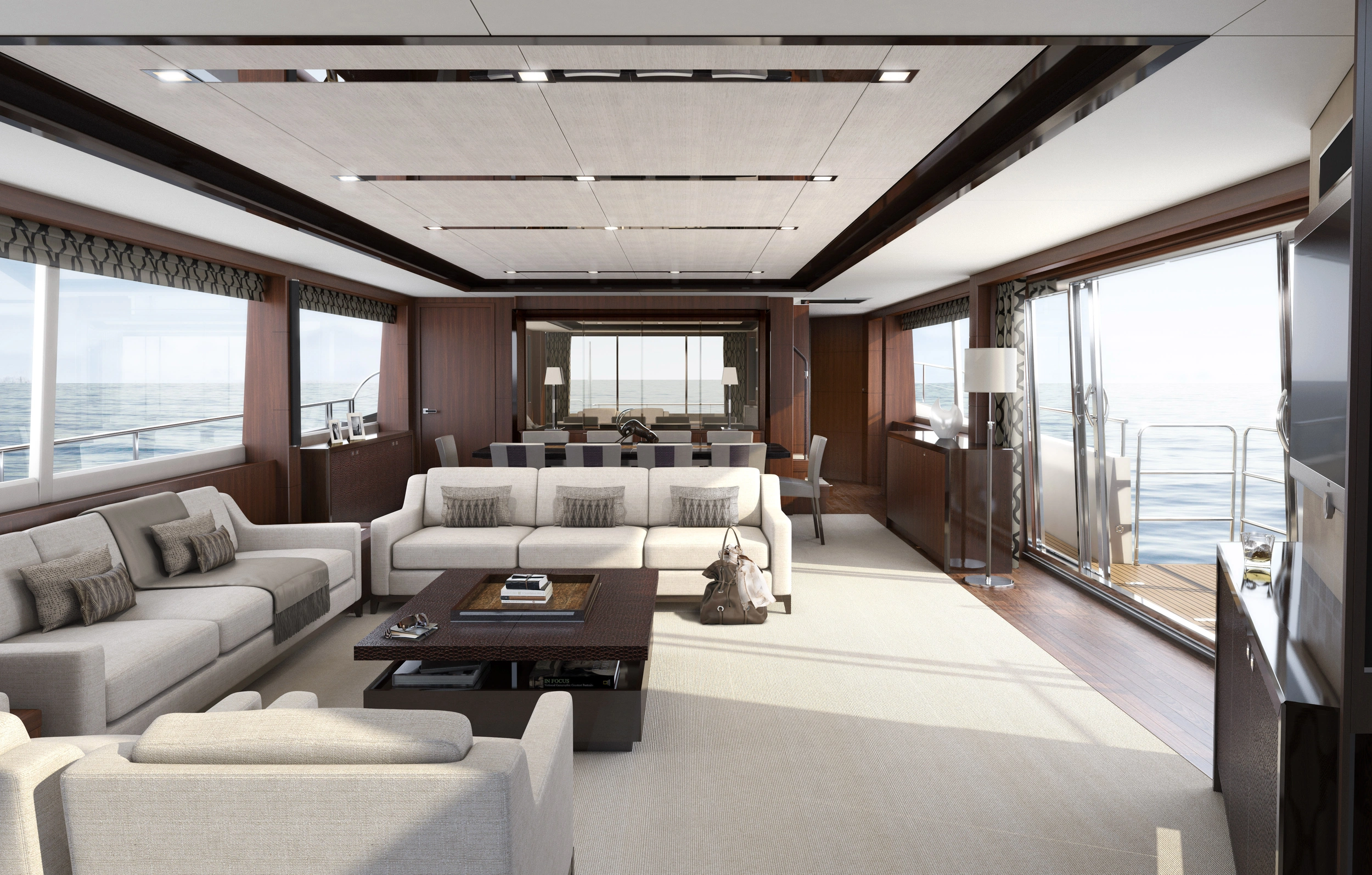 Princess Yachts 32M saloon CGI image
