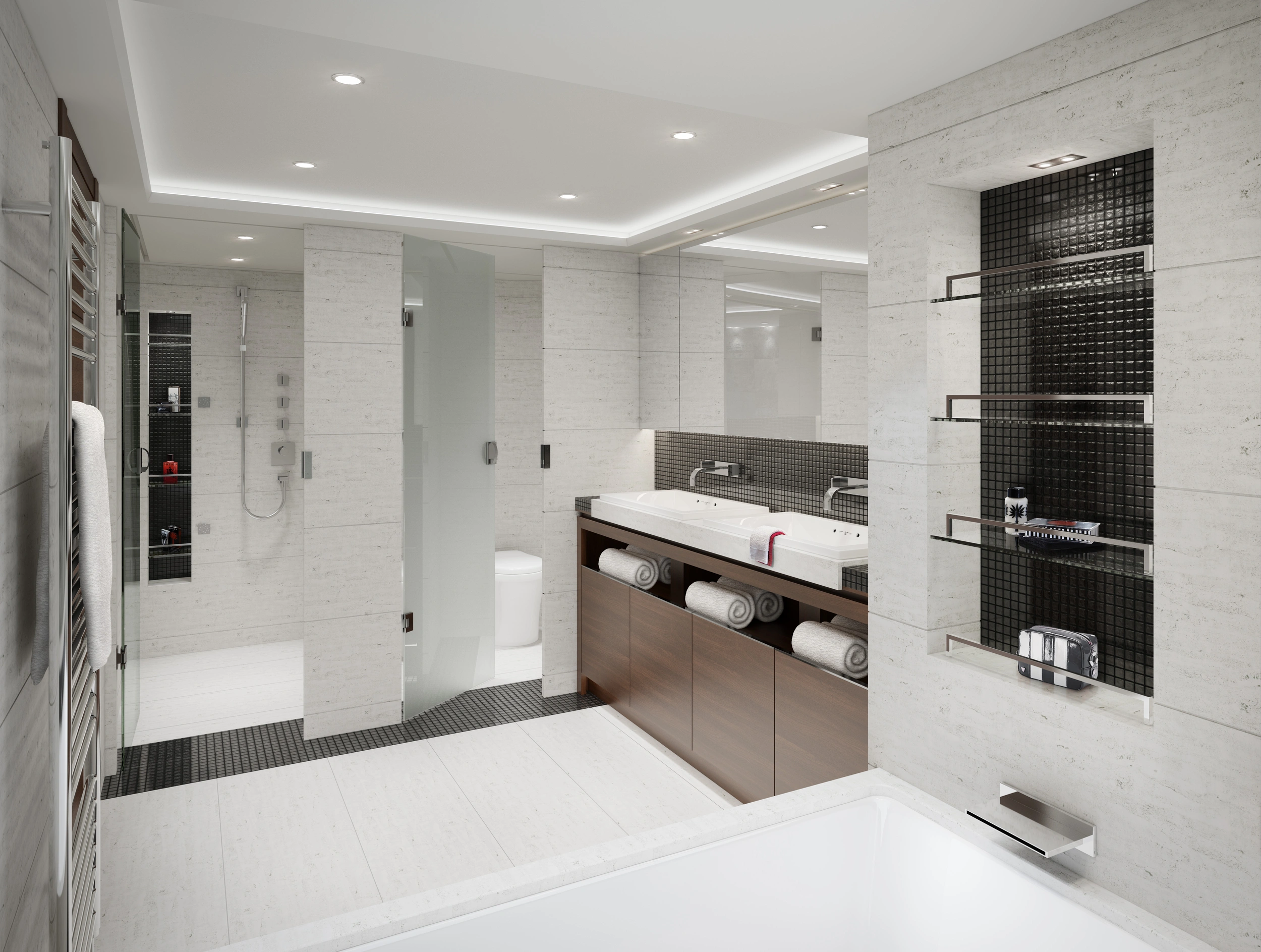 Princess Yachts 40M Bathroom CGI image