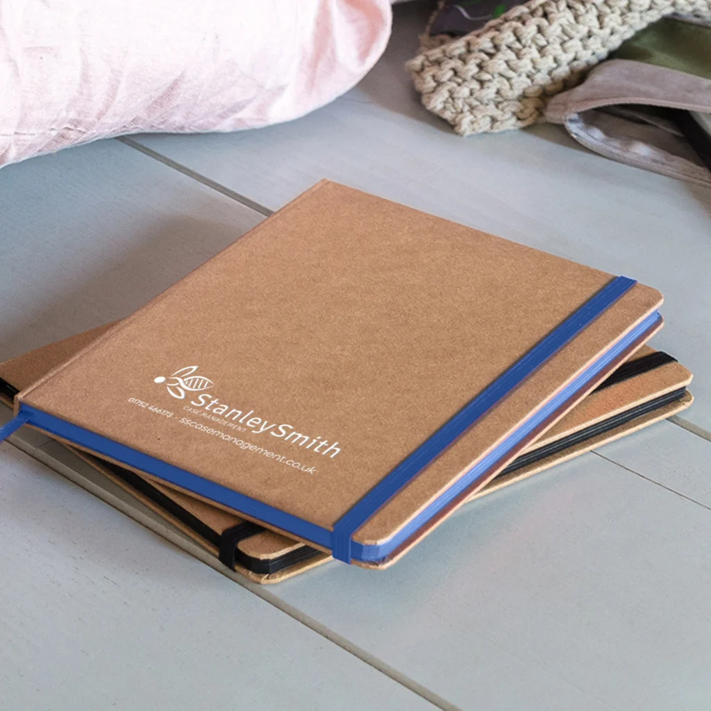 StanleySmith Case Management Kraft Notebook with White Foil logo to front cover
