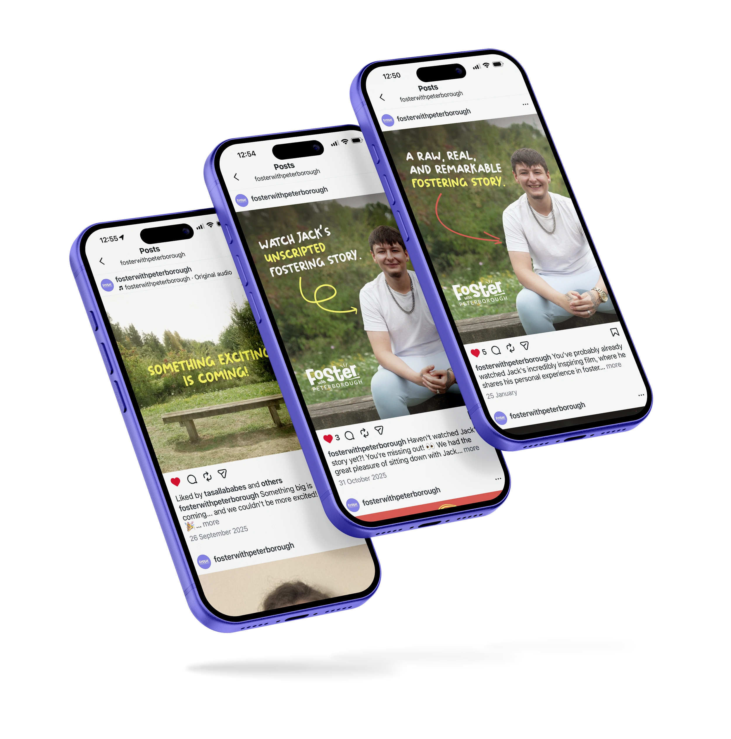 Foster with Peterborough Social Media Assets on Mobile